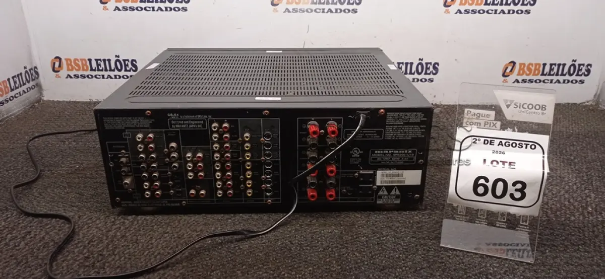 LOTE 603 - 01 RECEIVER MODELO SR6200 MARCA MARANTZ. (NO ESTADO) ATENÇÃO! FAZER A VISITAÇÃO ANTES DE ARREMATAR, NÃO SABEMOS SE FUNCIONA, LEILÃO NÃO TEM GARANTIA E NEM DEVOLUÇÃO, SUJEITO A POSSÍVEIS AVARIAS VISÍVEIS/OCULTAS E/OU AUSÊNCIA DE COMPONENTES.