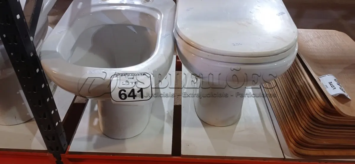 LOTE 641 - 02 VASOS SANITÁRIOS. (NO ESTADO) ATENÇÃO! FAZER A VISITAÇÃO ANTES DE ARREMATAR, NÃO SABEMOS SE FUNCIONA, LEILÃO NÃO TEM GARANTIA E NEM DEVOLUÇÃO, SUJEITO A POSSÍVEIS AVARIAS VISÍVEIS/OCULTAS E/OU AUSÊNCIA DE COMPONENTES.