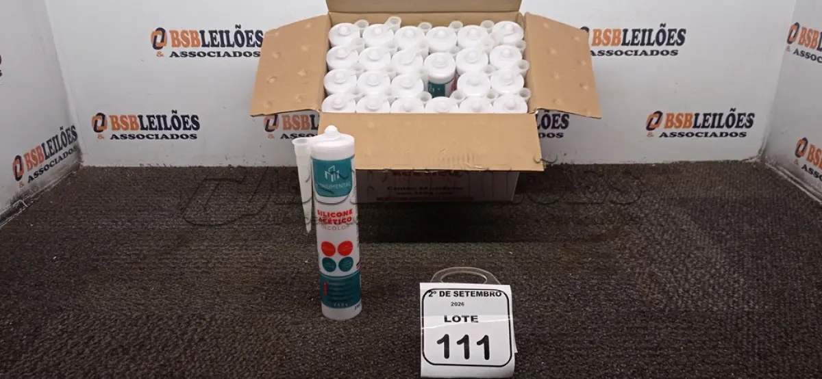 LOTE 111 - 12 UNIDADES DE SILICONE ACÉTICO INCOLOR DE 240G CADA MARCA MONUMENTAL. (NO ESTADO) ATENÇÃO! FAZER A VISITAÇÃO ANTES DE ARREMATAR, NÃO SABEMOS SE FUNCIONA, LEILÃO NÃO TEM GARANTIA E NEM DEVOLUÇÃO, SUJEITO A POSSÍVEIS AVARIAS VISÍVEIS/OCULTAS E/OU AUSÊNCIA DE COMPONENTES.