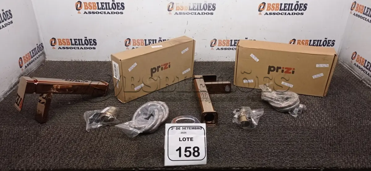 LOTE 158 - 02 TORNEIRAS PARA BANHEIRO MISTURADOR MONOCOMANDO MARCA PRIZI. (NO ESTADO) ATENÇÃO! FAZER A VISITAÇÃO ANTES DE ARREMATAR, NÃO SABEMOS SE FUNCIONA, LEILÃO NÃO TEM GARANTIA E NEM DEVOLUÇÃO, SUJEITO A POSSÍVEIS AVARIAS VISÍVEIS/OCULTAS E/OU AUSÊNCIA DE COMPONENTES.