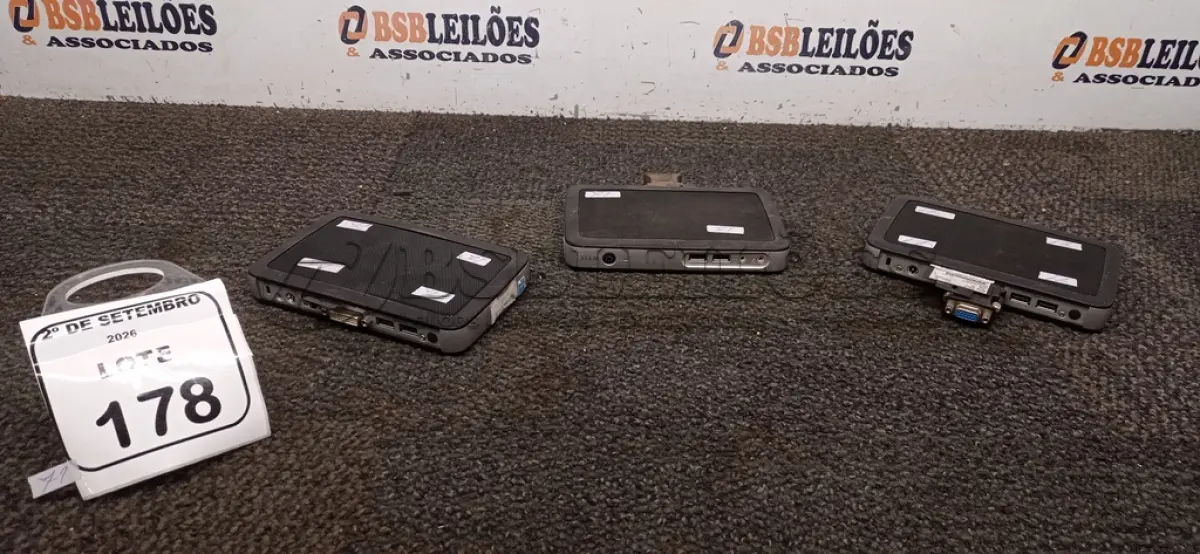 LOTE 178 - 03 MINIS COMPUTADORES TERMINAIS WYSE SEM FONTE. (NO ESTADO) ATENÇÃO! FAZER A VISITAÇÃO ANTES DE ARREMATAR, NÃO SABEMOS SE FUNCIONA, LEILÃO NÃO TEM GARANTIA E NEM DEVOLUÇÃO, SUJEITO A POSSÍVEIS AVARIAS VISÍVEIS/OCULTAS E/OU AUSÊNCIA DE COMPONENTES.