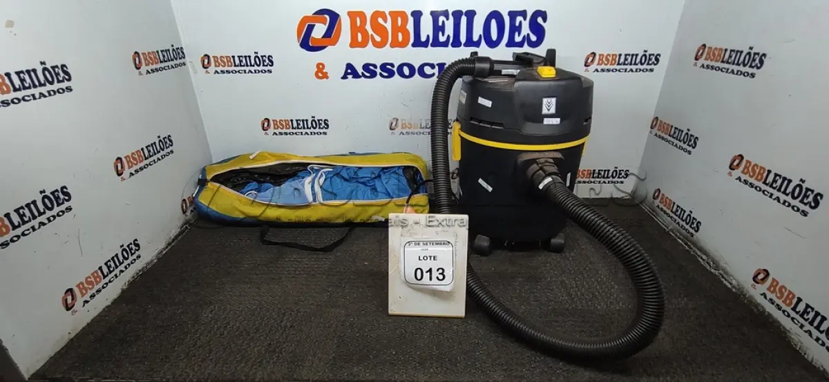 LOTE 013 - 01 ASPIRADOR DE PÓ MARCA KARCHER E 01 BARRACA PARA 06 PESSOAS DE 2,4X2,4X1,5M. (NO ESTADO) ATENÇÃO! FAZER A VISITAÇÃO ANTES DE ARREMATAR, NÃO SABEMOS SE FUNCIONA, LEILÃO NÃO TEM GARANTIA E NEM DEVOLUÇÃO, SUJEITO A POSSÍVEIS AVARIAS VISÍVEIS/OCULTAS E/OU AUSÊNCIA DE COMPONENTES.