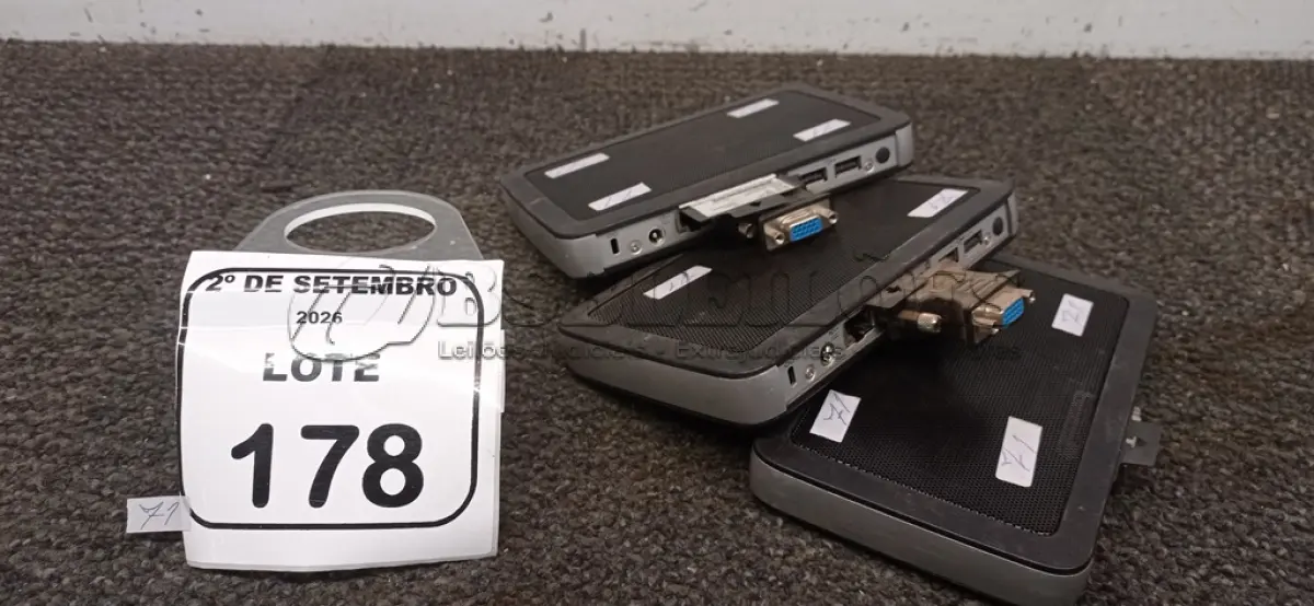 LOTE 178 - 03 MINIS COMPUTADORES TERMINAIS WYSE SEM FONTE. (NO ESTADO) ATENÇÃO! FAZER A VISITAÇÃO ANTES DE ARREMATAR, NÃO SABEMOS SE FUNCIONA, LEILÃO NÃO TEM GARANTIA E NEM DEVOLUÇÃO, SUJEITO A POSSÍVEIS AVARIAS VISÍVEIS/OCULTAS E/OU AUSÊNCIA DE COMPONENTES.