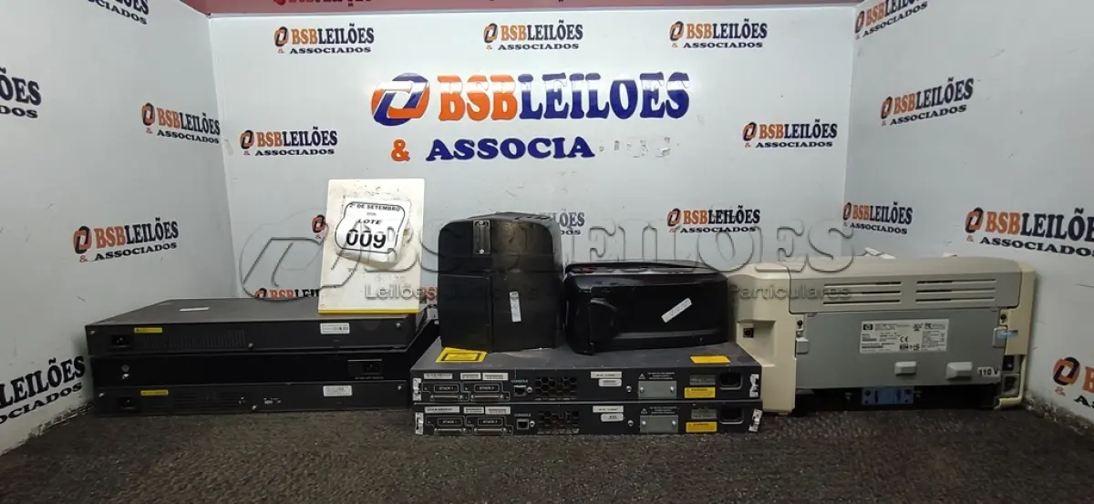 LOTE 009 - 01 01 IMPRESSORA MODELO LASERJET 1020 MARCA HP, 02 RELÓGIOS DE PONTO E 05 SWITCHS DE MARCAS E MODELOS DIVERSOS. (NO ESTADO) ATENÇÃO! FAZER A VISITAÇÃO ANTES DE ARREMATAR, NÃO SABEMOS SE FUNCIONA, LEILÃO NÃO TEM GARANTIA E NEM DEVOLUÇÃO, SUJEITO A POSSÍVEIS AVARIAS VISÍVEIS/OCULTAS E/OU AUSÊNCIA DE COMPONENTES.