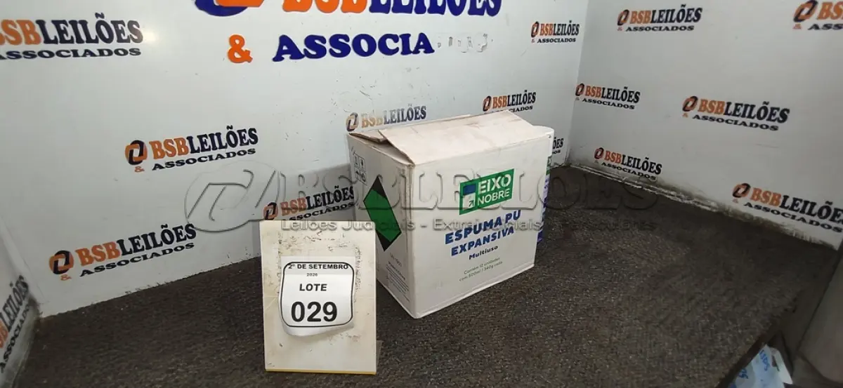 LOTE 029 - 12 UNIDADES DE ESPUMA PU EXPANSIVA COM 500ML CADA MARCA EIXO NOBRE. (NO ESTADO) ATENÇÃO! FAZER A VISITAÇÃO ANTES DE ARREMATAR, NÃO SABEMOS SE FUNCIONA, LEILÃO NÃO TEM GARANTIA E NEM DEVOLUÇÃO, SUJEITO A POSSÍVEIS AVARIAS VISÍVEIS/OCULTAS E/OU AUSÊNCIA DE COMPONENTES.