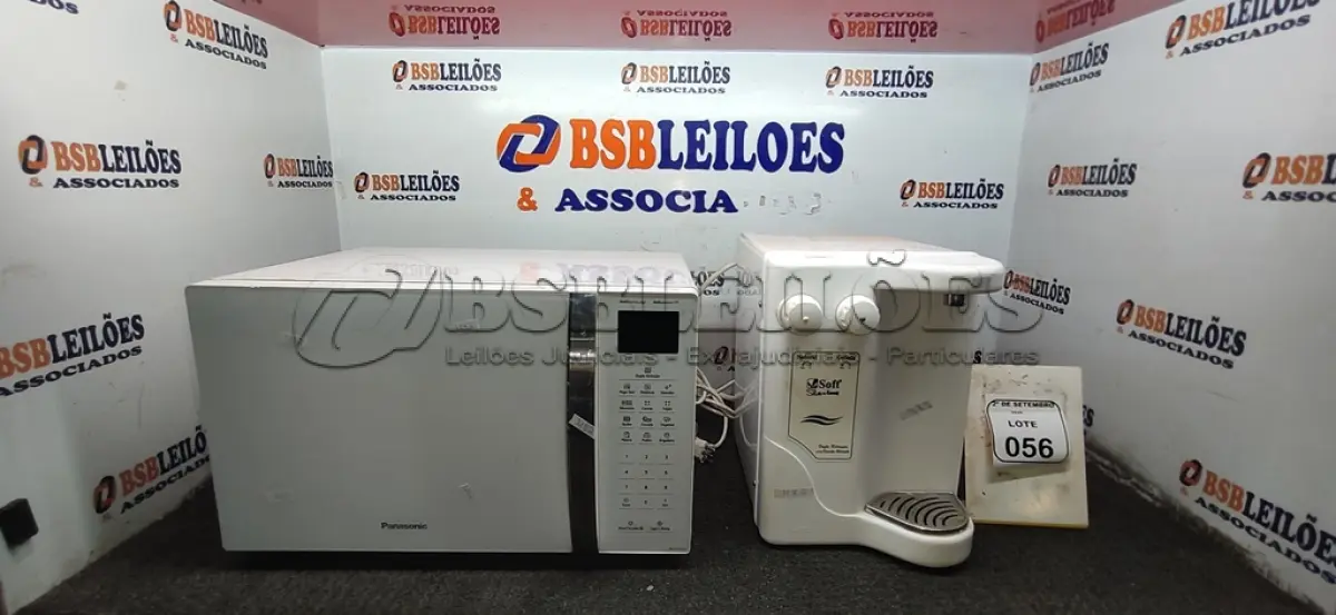 LOTE 056 - 01 MICRO-ONDAS MARCA PANASONIC E 01 PURIFICADOR DE ÁGUA MARCA EVEREST. (NO ESTADO) ATENÇÃO! FAZER A VISITAÇÃO ANTES DE ARREMATAR, NÃO SABEMOS SE FUNCIONA, LEILÃO NÃO TEM GARANTIA E NEM DEVOLUÇÃO, SUJEITO A POSSÍVEIS AVARIAS VISÍVEIS/OCULTAS E/OU AUSÊNCIA DE COMPONENTES.