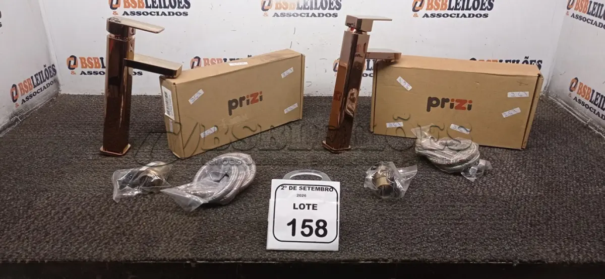 LOTE 158 - 02 TORNEIRAS PARA BANHEIRO MISTURADOR MONOCOMANDO MARCA PRIZI. (NO ESTADO) ATENÇÃO! FAZER A VISITAÇÃO ANTES DE ARREMATAR, NÃO SABEMOS SE FUNCIONA, LEILÃO NÃO TEM GARANTIA E NEM DEVOLUÇÃO, SUJEITO A POSSÍVEIS AVARIAS VISÍVEIS/OCULTAS E/OU AUSÊNCIA DE COMPONENTES.