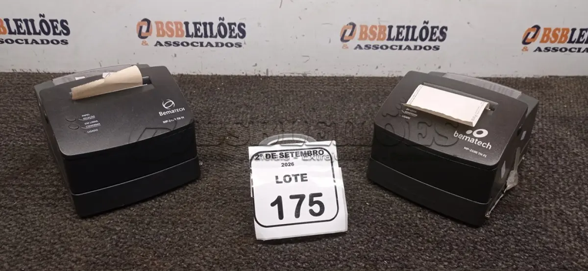 LOTE 175 - 02 IMPRESSORAS TÉRMICAS. (NO ESTADO) ATENÇÃO! FAZER A VISITAÇÃO ANTES DE ARREMATAR, NÃO SABEMOS SE FUNCIONA, LEILÃO NÃO TEM GARANTIA E NEM DEVOLUÇÃO, SUJEITO A POSSÍVEIS AVARIAS VISÍVEIS/OCULTAS E/OU AUSÊNCIA DE COMPONENTES.