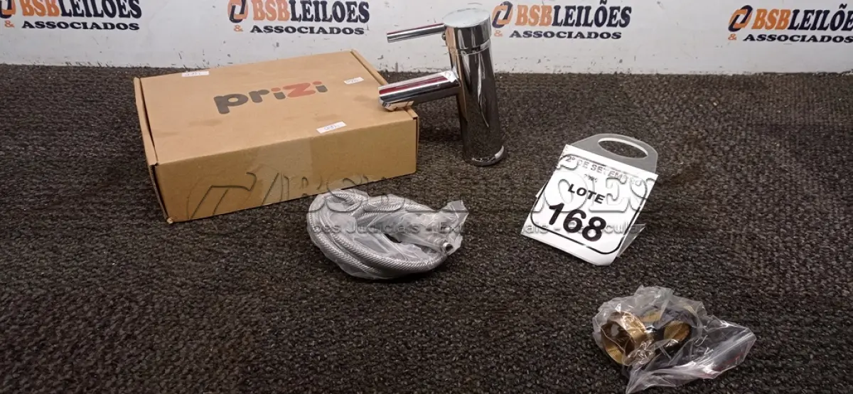 LOTE 168 - 01 TORNEIRA MISTURADOR MARCA PRIZI COM ACESSÓRIOS. (NO ESTADO) ATENÇÃO! FAZER A VISITAÇÃO ANTES DE ARREMATAR, NÃO SABEMOS SE FUNCIONA, LEILÃO NÃO TEM GARANTIA E NEM DEVOLUÇÃO, SUJEITO A POSSÍVEIS AVARIAS VISÍVEIS/OCULTAS E/OU AUSÊNCIA DE COMPONENTES.