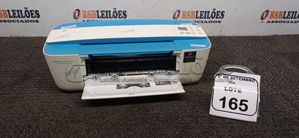 LOTE 165 - 01IMPRESSORA MODELO DESKJET INK ADV 3776 MARCA HP. (NO ESTADO) ATENÇÃO! FAZER A VISITAÇÃO ANTES DE ARREMATAR, NÃO SABEMOS SE FUNCIONA, LEILÃO NÃO TEM GARANTIA E NEM DEVOLUÇÃO, SUJEITO A POSSÍVEIS AVARIAS VISÍVEIS/OCULTAS E/OU AUSÊNCIA DE COMPONENTES.