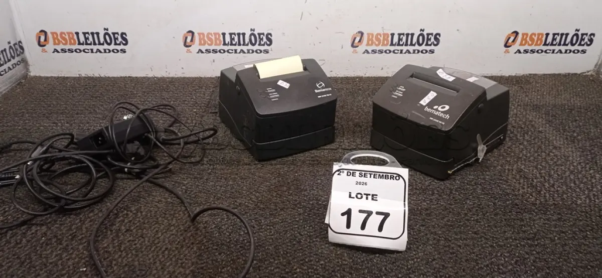 LOTE 177 - 02 IMPRESSORAS TÉRMICAS. (NO ESTADO) ATENÇÃO! FAZER A VISITAÇÃO ANTES DE ARREMATAR, NÃO SABEMOS SE FUNCIONA, LEILÃO NÃO TEM GARANTIA E NEM DEVOLUÇÃO, SUJEITO A POSSÍVEIS AVARIAS VISÍVEIS/OCULTAS E/OU AUSÊNCIA DE COMPONENTES.