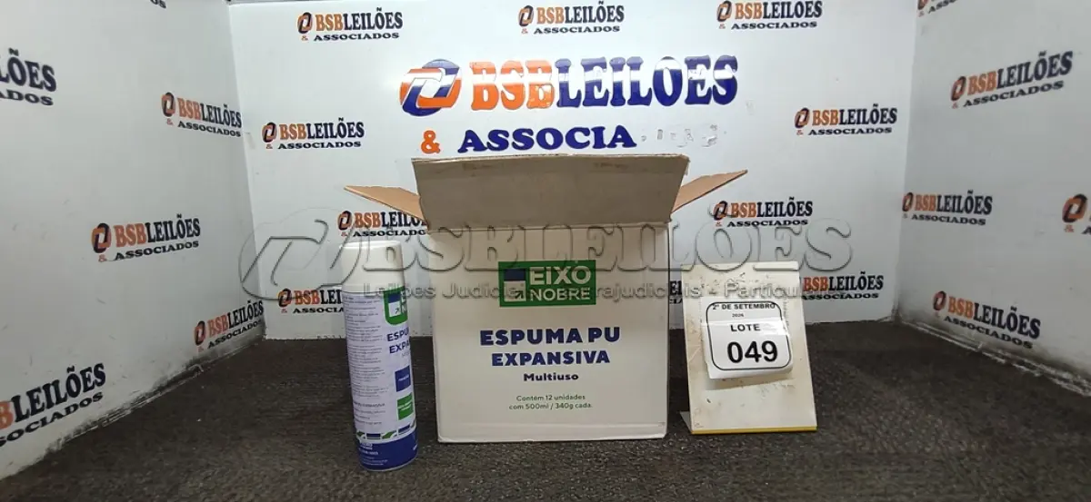 LOTE 049 - 12 UNIDADES DE ESPUMA PU EXPANSIVA COM 500ML CADA MARCA EIXO NOBRE. (NO ESTADO) ATENÇÃO! FAZER A VISITAÇÃO ANTES DE ARREMATAR, NÃO SABEMOS SE FUNCIONA, LEILÃO NÃO TEM GARANTIA E NEM DEVOLUÇÃO, SUJEITO A POSSÍVEIS AVARIAS VISÍVEIS/OCULTAS E/OU AUSÊNCIA DE COMPONENTES.