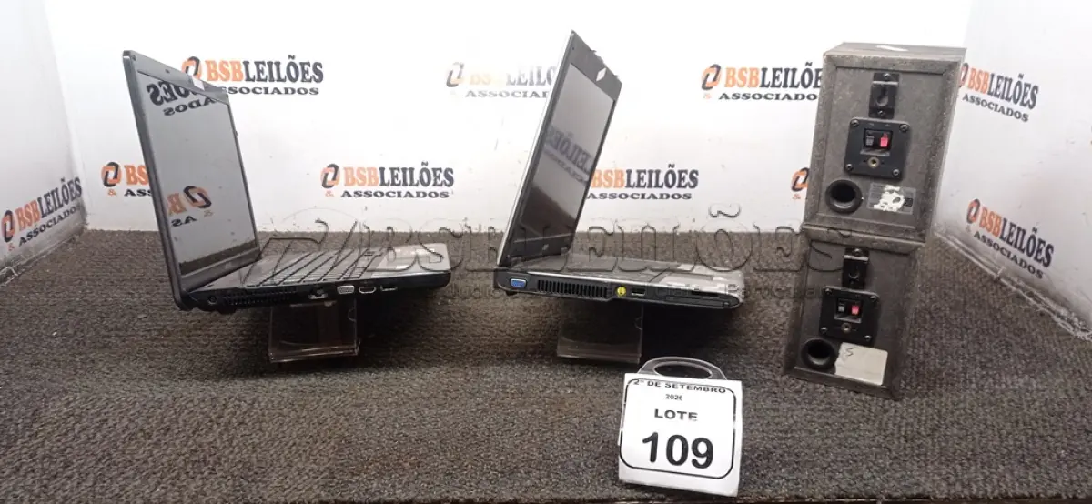 LOTE 109 - 02 NOTEBOOKS MARCA SONY VAIO E ACER SEM FONTES E 02 CAIXINHAS DE SOM MARCA SONY. (NO ESTADO) ATENÇÃO! FAZER A VISITAÇÃO ANTES DE ARREMATAR, NÃO SABEMOS SE FUNCIONA, LEILÃO NÃO TEM GARANTIA E NEM DEVOLUÇÃO, SUJEITO A POSSÍVEIS AVARIAS VISÍVEIS/OCULTAS E/OU AUSÊNCIA DE COMPONENTES.