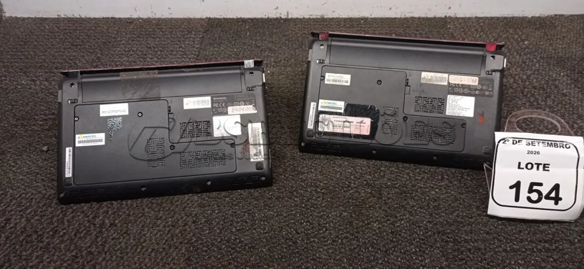 LOTE 154 - 02 NETEBOOKS LENOVO SEM FONTE. (NO ESTADO) ATENÇÃO! FAZER A VISITAÇÃO ANTES DE ARREMATAR, NÃO SABEMOS SE FUNCIONA, LEILÃO NÃO TEM GARANTIA E NEM DEVOLUÇÃO, SUJEITO A POSSÍVEIS AVARIAS VISÍVEIS/OCULTAS E/OU AUSÊNCIA DE COMPONENTES.