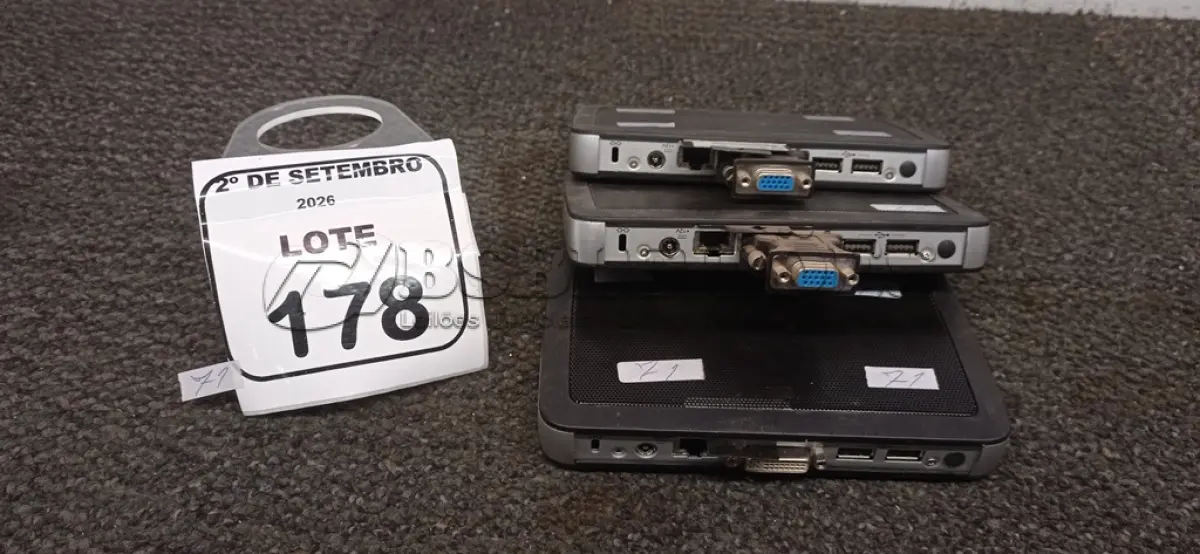 LOTE 178 - 03 MINIS COMPUTADORES TERMINAIS WYSE SEM FONTE. (NO ESTADO) ATENÇÃO! FAZER A VISITAÇÃO ANTES DE ARREMATAR, NÃO SABEMOS SE FUNCIONA, LEILÃO NÃO TEM GARANTIA E NEM DEVOLUÇÃO, SUJEITO A POSSÍVEIS AVARIAS VISÍVEIS/OCULTAS E/OU AUSÊNCIA DE COMPONENTES.