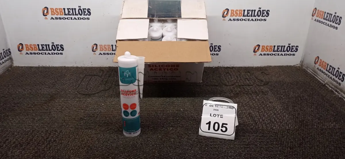 LOTE 105 - 12 UNIDADES DE SILICONE ACÉTICO INCOLOR DE 240G CADA MARCA MONUMENTAL. (NO ESTADO) ATENÇÃO! FAZER A VISITAÇÃO ANTES DE ARREMATAR, NÃO SABEMOS SE FUNCIONA, LEILÃO NÃO TEM GARANTIA E NEM DEVOLUÇÃO, SUJEITO A POSSÍVEIS AVARIAS VISÍVEIS/OCULTAS E/OU AUSÊNCIA DE COMPONENTES.