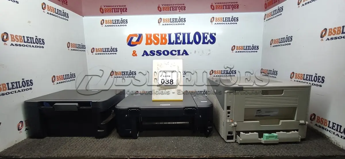 LOTE 038 - 03 IMPRESSORAS DE MARCAS E MODELOS DIVERSOS. (NO ESTADO) ATENÇÃO! FAZER A VISITAÇÃO ANTES DE ARREMATAR, NÃO SABEMOS SE FUNCIONA, LEILÃO NÃO TEM GARANTIA E NEM DEVOLUÇÃO, SUJEITO A POSSÍVEIS AVARIAS VISÍVEIS/OCULTAS E/OU AUSÊNCIA DE COMPONENTES.