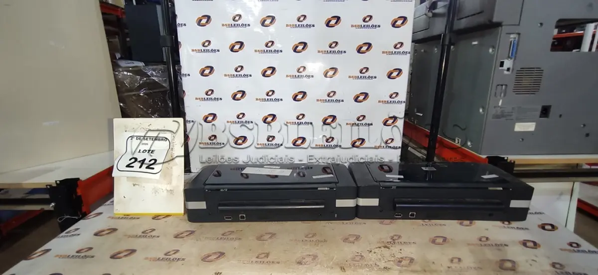 LOTE 212 - 02 IMPRESSORAS HP VIA BLUETOOTH.  (NO ESTADO) ATENÇÃO! FAZER A VISITAÇÃO ANTES DE ARREMATAR, NÃO SABEMOS SE FUNCIONA, LEILÃO NÃO TEM GARANTIA E NEM DEVOLUÇÃO, SUJEITO A POSSÍVEIS AVARIAS VISÍVEIS/OCULTAS E/OU AUSÊNCIA DE COMPONENTES.