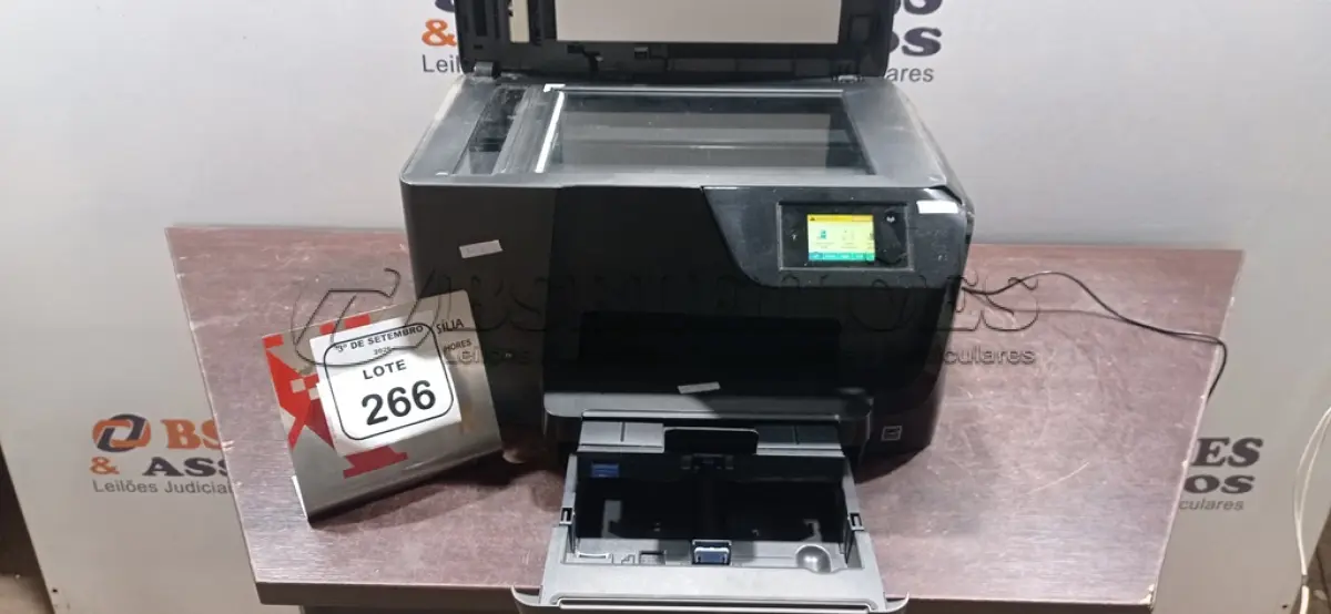 LOTE 266 - 01 IMPRESSORA MULTIFUNCIONAL MODELO PRO 8710 MARCA HP. (NO ESTADO) ATENÇÃO! FAZER A VISITAÇÃO ANTES DE ARREMATAR, NÃO SABEMOS SE FUNCIONA, LEILÃO NÃO TEM GARANTIA E NEM DEVOLUÇÃO, SUJEITO A POSSÍVEIS AVARIAS VISÍVEIS/OCULTAS E/OU AUSÊNCIA DE COMPONENTES.
