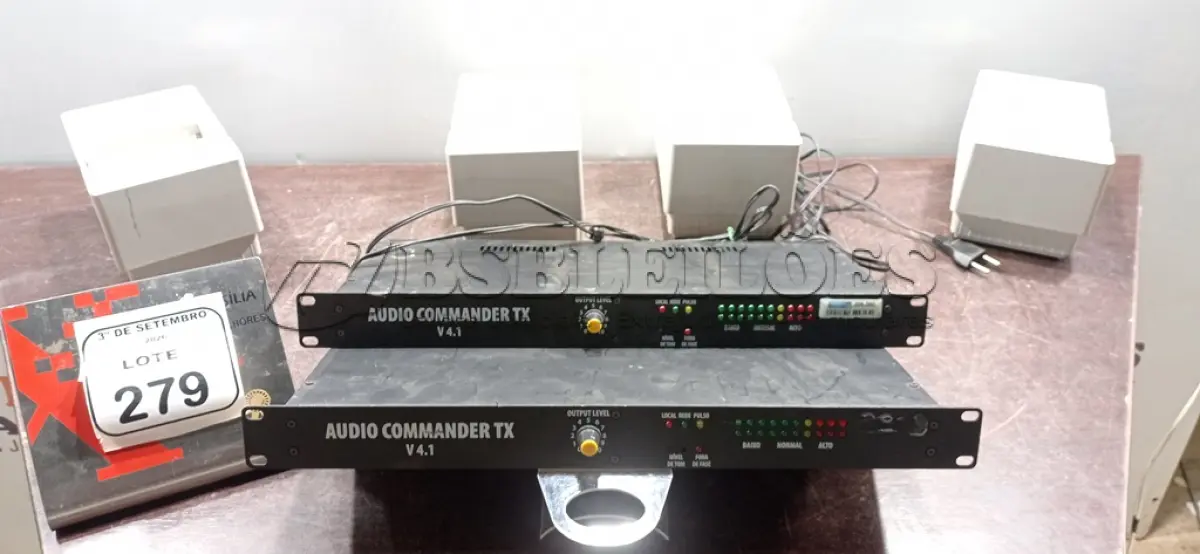 LOTE 279 - 02 ÁUDIO COMMANDER TX E 04 IMPRESSORAS DE CUPOM MARCA PERTO. (NO ESTADO) ATENÇÃO! FAZER A VISITAÇÃO ANTES DE ARREMATAR, NÃO SABEMOS SE FUNCIONA, LEILÃO NÃO TEM GARANTIA E NEM DEVOLUÇÃO, SUJEITO A POSSÍVEIS AVARIAS VISÍVEIS/OCULTAS E/OU AUSÊNCIA DE COMPONENTES.