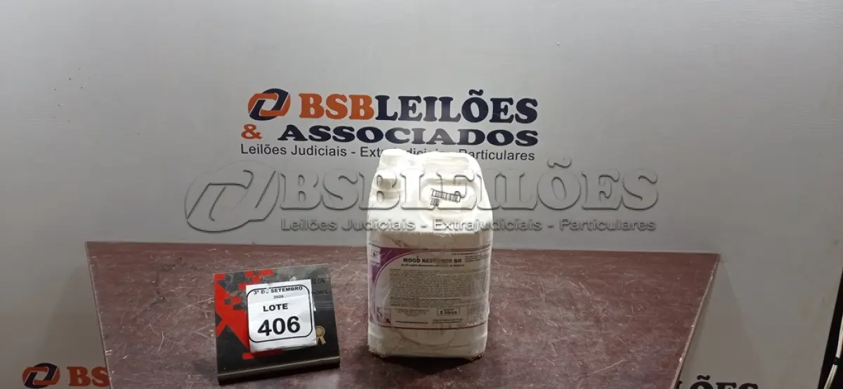 LOTE 406 - 02 GALÕES DE ACABAMENTO RESTAURADOR PARA PISOS DE MADEIRA DE 5L CADA MARCA SPARTAN. (NO ESTADO) ATENÇÃO! FAZER A VISITAÇÃO ANTES DE ARREMATAR, NÃO SABEMOS SE FUNCIONA, LEILÃO NÃO TEM GARANTIA E NEM DEVOLUÇÃO, SUJEITO A POSSÍVEIS AVARIAS VISÍVEIS/OCULTAS E/OU AUSÊNCIA DE COMPONENTES.