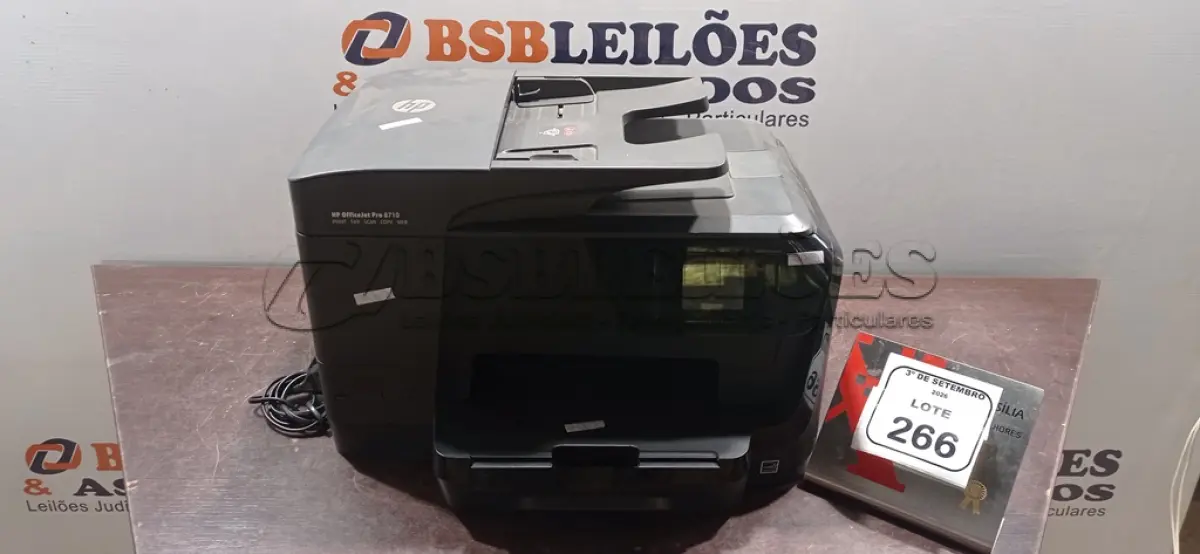 LOTE 266 - 01 IMPRESSORA MULTIFUNCIONAL MODELO PRO 8710 MARCA HP. (NO ESTADO) ATENÇÃO! FAZER A VISITAÇÃO ANTES DE ARREMATAR, NÃO SABEMOS SE FUNCIONA, LEILÃO NÃO TEM GARANTIA E NEM DEVOLUÇÃO, SUJEITO A POSSÍVEIS AVARIAS VISÍVEIS/OCULTAS E/OU AUSÊNCIA DE COMPONENTES.