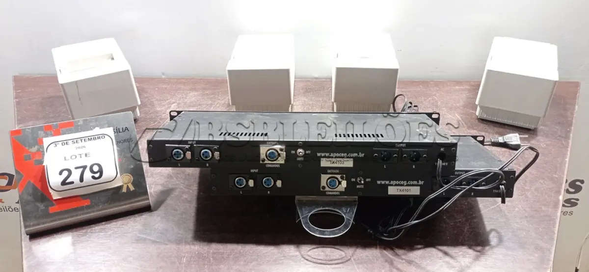 LOTE 279 - 02 ÁUDIO COMMANDER TX E 04 IMPRESSORAS DE CUPOM MARCA PERTO. (NO ESTADO) ATENÇÃO! FAZER A VISITAÇÃO ANTES DE ARREMATAR, NÃO SABEMOS SE FUNCIONA, LEILÃO NÃO TEM GARANTIA E NEM DEVOLUÇÃO, SUJEITO A POSSÍVEIS AVARIAS VISÍVEIS/OCULTAS E/OU AUSÊNCIA DE COMPONENTES.