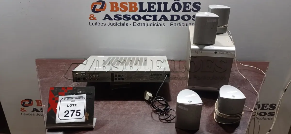 LOTE 275 - 01 RECEIVER MODELO STR-KS600P MARCA SONY, 01 SUBWOOFER MARCA DURABRAND E 04 CAIXAS MARCA GRADIENTE. (NO ESTADO) ATENÇÃO! FAZER A VISITAÇÃO ANTES DE ARREMATAR, NÃO SABEMOS SE FUNCIONA, LEILÃO NÃO TEM GARANTIA E NEM DEVOLUÇÃO, SUJEITO A POSSÍVEIS AVARIAS VISÍVEIS/OCULTAS E/OU AUSÊNCIA DE COMPONENTES.