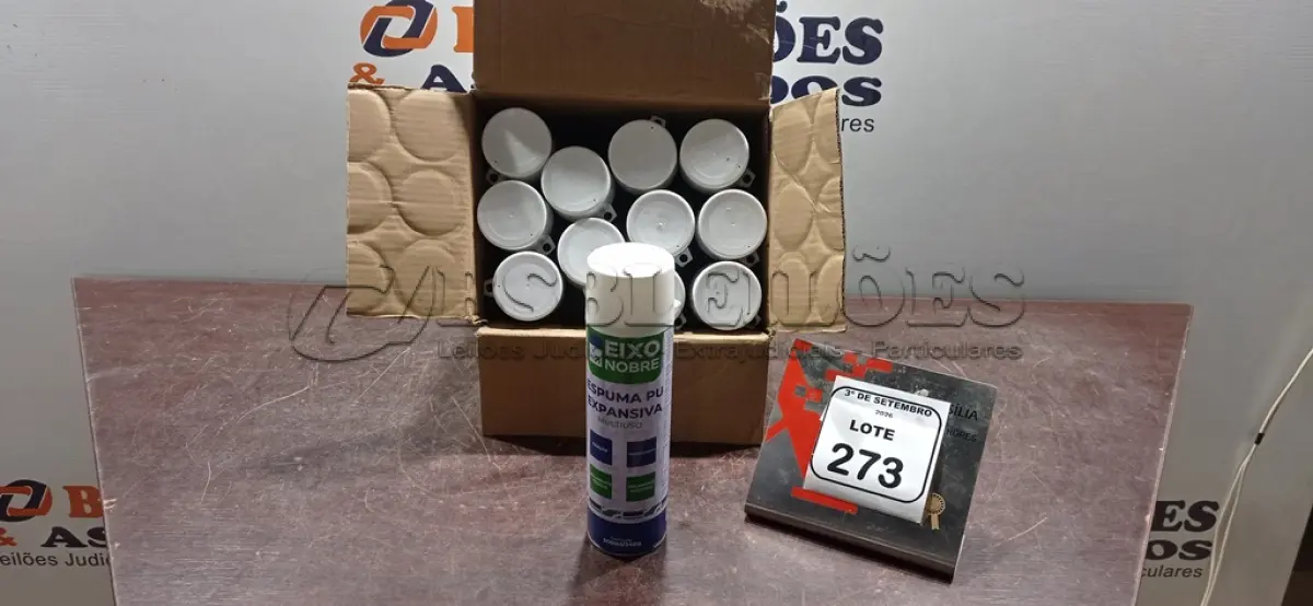 LOTE 273 - 12 UNIDADES DE ESPUMA PU EXPANSIVA DE 500ML CADA MARCA EIXO NOBRE. (NO ESTADO) ATENÇÃO! FAZER A VISITAÇÃO ANTES DE ARREMATAR, NÃO SABEMOS SE FUNCIONA, LEILÃO NÃO TEM GARANTIA E NEM DEVOLUÇÃO, SUJEITO A POSSÍVEIS AVARIAS VISÍVEIS/OCULTAS E/OU AUSÊNCIA DE COMPONENTES.