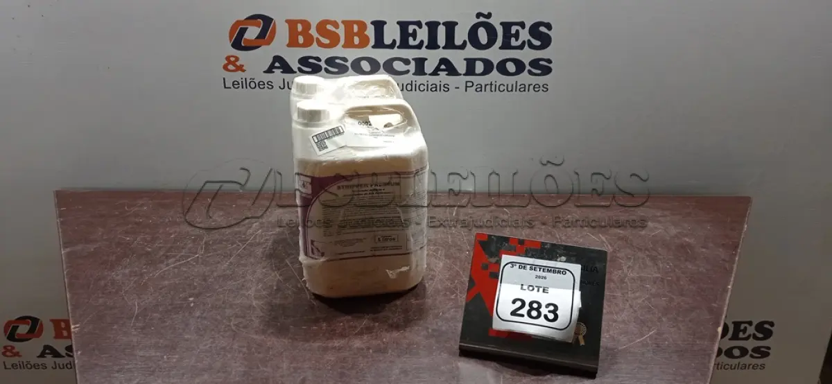 LOTE 283 - 02 GALÕES DE REMOVEDOR DE CERA E ACABAMENTO DE ALTA PERFORMANCE DE 5L CADA MARCA SPARTAN. (NO ESTADO) ATENÇÃO! FAZER A VISITAÇÃO ANTES DE ARREMATAR, NÃO SABEMOS SE FUNCIONA, LEILÃO NÃO TEM GARANTIA E NEM DEVOLUÇÃO, SUJEITO A POSSÍVEIS AVARIAS VISÍVEIS/OCULTAS E/OU AUSÊNCIA DE COMPONENTES.