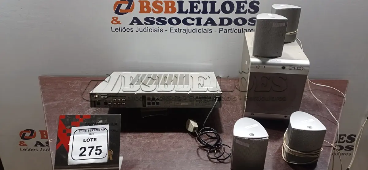 LOTE 275 - 01 RECEIVER MODELO STR-KS600P MARCA SONY, 01 SUBWOOFER MARCA DURABRAND E 04 CAIXAS MARCA GRADIENTE. (NO ESTADO) ATENÇÃO! FAZER A VISITAÇÃO ANTES DE ARREMATAR, NÃO SABEMOS SE FUNCIONA, LEILÃO NÃO TEM GARANTIA E NEM DEVOLUÇÃO, SUJEITO A POSSÍVEIS AVARIAS VISÍVEIS/OCULTAS E/OU AUSÊNCIA DE COMPONENTES.