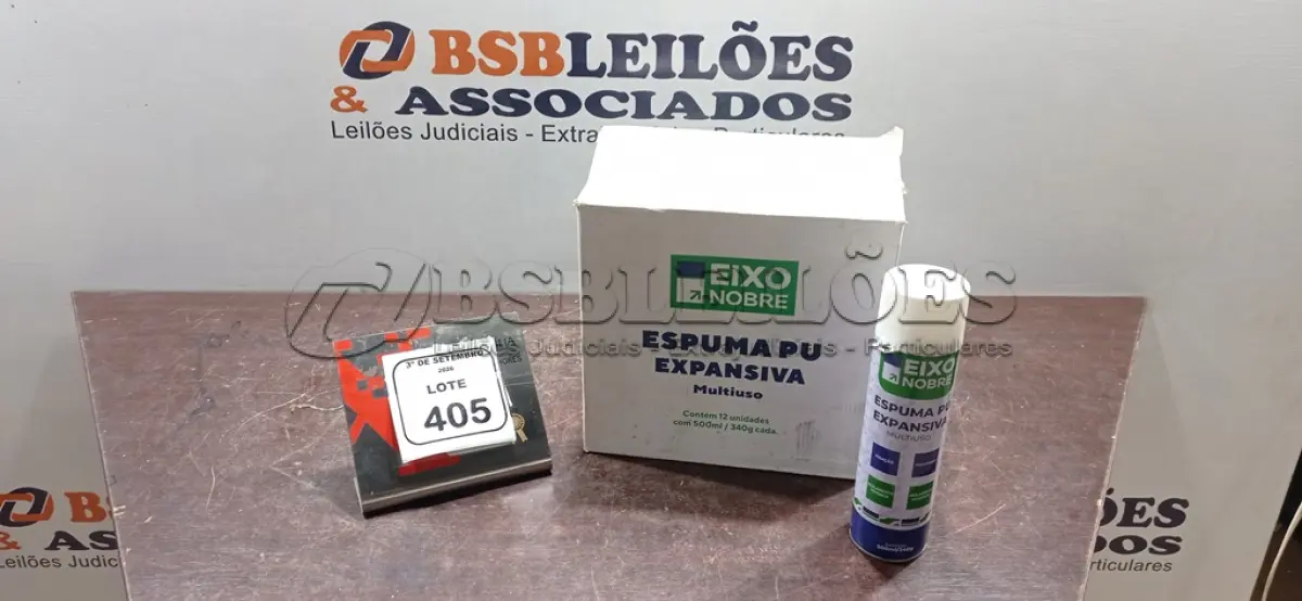 LOTE 405 - 12 UNIDADES DE ESPUMA PU EXPANSIVA DE 500ML CADA MARCA EIXO NOBRE. (NO ESTADO) ATENÇÃO! FAZER A VISITAÇÃO ANTES DE ARREMATAR, NÃO SABEMOS SE FUNCIONA, LEILÃO NÃO TEM GARANTIA E NEM DEVOLUÇÃO, SUJEITO A POSSÍVEIS AVARIAS VISÍVEIS/OCULTAS E/OU AUSÊNCIA DE COMPONENTES.