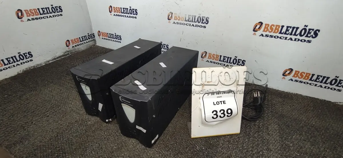LOTE 339 - 02 NOBREAKS MARCA COLETEK. (NO ESTADO) ATENÇÃO! FAZER A VISITAÇÃO ANTES DE ARREMATAR, NÃO SABEMOS SE FUNCIONA, LEILÃO NÃO TEM GARANTIA E NEM DEVOLUÇÃO, SUJEITO A POSSÍVEIS AVARIAS VISÍVEIS/OCULTAS E/OU AUSÊNCIA DE COMPONENTES.