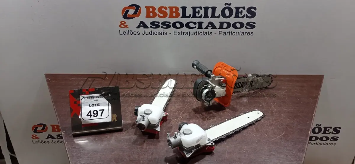LOTE 497 - 03 KITS MOTOSSERRA ADAPTADOR PARA ESMERILHADEIRA MARCA TSSAPER. (NO ESTADO) ATENÇÃO! FAZER A VISITAÇÃO ANTES DE ARREMATAR, NÃO SABEMOS SE FUNCIONA, LEILÃO NÃO TEM GARANTIA E NEM DEVOLUÇÃO, SUJEITO A POSSÍVEIS AVARIAS VISÍVEIS/OCULTAS E/OU AUSÊNCIA DE COMPONENTES.