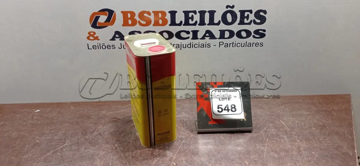 LOTE 548 - 01 LATA DE ÓLEO DE LINHAÇA DE 5L MARCA NATRIELLI. (NO ESTADO) ATENÇÃO! FAZER A VISITAÇÃO ANTES DE ARREMATAR, NÃO SABEMOS SE FUNCIONA, LEILÃO NÃO TEM GARANTIA E NEM DEVOLUÇÃO, SUJEITO A POSSÍVEIS AVARIAS VISÍVEIS/OCULTAS E/OU AUSÊNCIA DE COMPONENTES.
