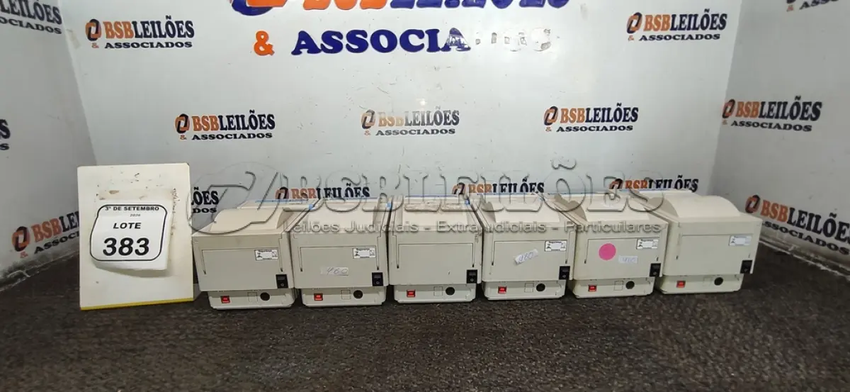 LOTE 383 - 06 IMPRESSORAS DE CUPOM MARCA PERTO. (NO ESTADO) ATENÇÃO! FAZER A VISITAÇÃO ANTES DE ARREMATAR, NÃO SABEMOS SE FUNCIONA, LEILÃO NÃO TEM GARANTIA E NEM DEVOLUÇÃO, SUJEITO A POSSÍVEIS AVARIAS VISÍVEIS/OCULTAS E/OU AUSÊNCIA DE COMPONENTES.