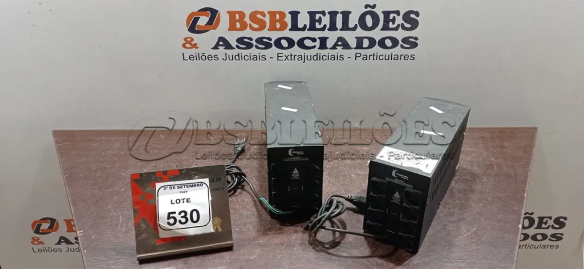 LOTE 530 - 02 NOBREAKS MARCA COLETEK. (NO ESTADO) ATENÇÃO! FAZER A VISITAÇÃO ANTES DE ARREMATAR, NÃO SABEMOS SE FUNCIONA, LEILÃO NÃO TEM GARANTIA E NEM DEVOLUÇÃO, SUJEITO A POSSÍVEIS AVARIAS VISÍVEIS/OCULTAS E/OU AUSÊNCIA DE COMPONENTES.