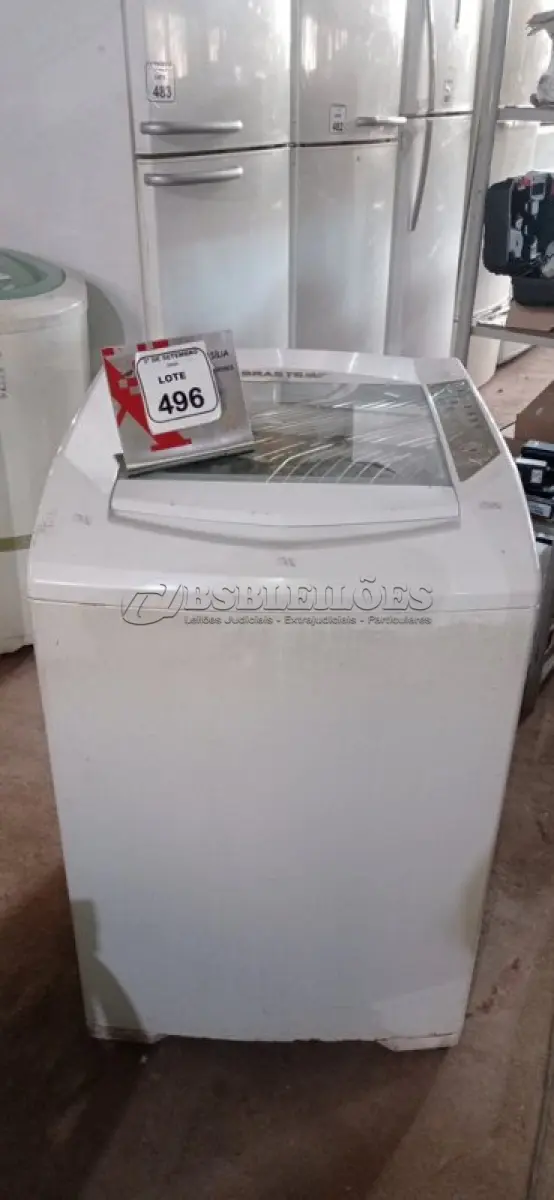 LOTE 496 - 01 MÁQUINA DE LAVAR 8KG 220V MARCA BRASTEMP. (NO ESTADO) ATENÇÃO! FAZER A VISITAÇÃO ANTES DE ARREMATAR, NÃO SABEMOS SE FUNCIONA, LEILÃO NÃO TEM GARANTIA E NEM DEVOLUÇÃO, SUJEITO A POSSÍVEIS AVARIAS VISÍVEIS/OCULTAS E/OU AUSÊNCIA DE COMPONENTES.