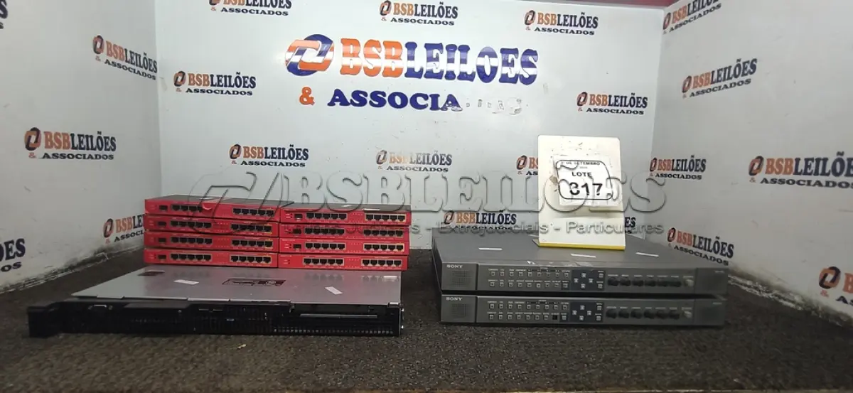 LOTE 317 - 02 MULTIFORMATOS MODELO MEU-WX2 MARCA SONY, 01 SERVIDOR E 08 ROTEADORES MULTIFUNCIONAL. (NO ESTADO) ATENÇÃO! FAZER A VISITAÇÃO ANTES DE ARREMATAR, NÃO SABEMOS SE FUNCIONA, LEILÃO NÃO TEM GARANTIA E NEM DEVOLUÇÃO, SUJEITO A POSSÍVEIS AVARIAS VISÍVEIS/OCULTAS E/OU AUSÊNCIA DE COMPONENTES.