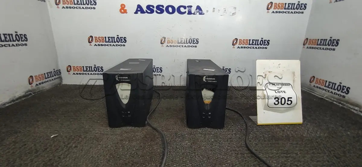 LOTE 305 - 02 NOBREAKS MARCA COLETEK. (NO ESTADO) ATENÇÃO! FAZER A VISITAÇÃO ANTES DE ARREMATAR, NÃO SABEMOS SE FUNCIONA, LEILÃO NÃO TEM GARANTIA E NEM DEVOLUÇÃO, SUJEITO A POSSÍVEIS AVARIAS VISÍVEIS/OCULTAS E/OU AUSÊNCIA DE COMPONENTES.