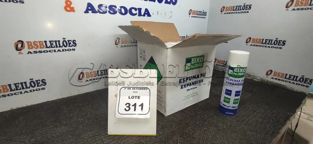 LOTE 311 - 12 UNIDADES DE ESPUMA PU EXPANSIVA DE 500ML CADA MARCA EIXO NOBRE. (NO ESTADO) ATENÇÃO! FAZER A VISITAÇÃO ANTES DE ARREMATAR, NÃO SABEMOS SE FUNCIONA, LEILÃO NÃO TEM GARANTIA E NEM DEVOLUÇÃO, SUJEITO A POSSÍVEIS AVARIAS VISÍVEIS/OCULTAS E/OU AUSÊNCIA DE COMPONENTES.