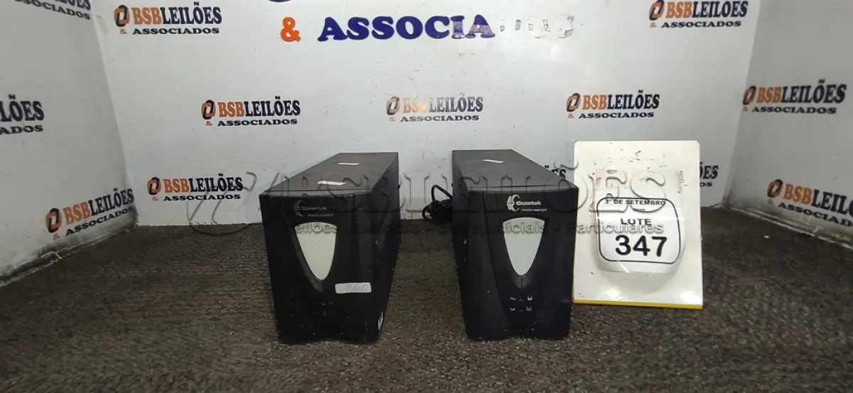 LOTE 347 - 02 NOBREAKS MARCA COLETEK. (NO ESTADO) ATENÇÃO! FAZER A VISITAÇÃO ANTES DE ARREMATAR, NÃO SABEMOS SE FUNCIONA, LEILÃO NÃO TEM GARANTIA E NEM DEVOLUÇÃO, SUJEITO A POSSÍVEIS AVARIAS VISÍVEIS/OCULTAS E/OU AUSÊNCIA DE COMPONENTES.
