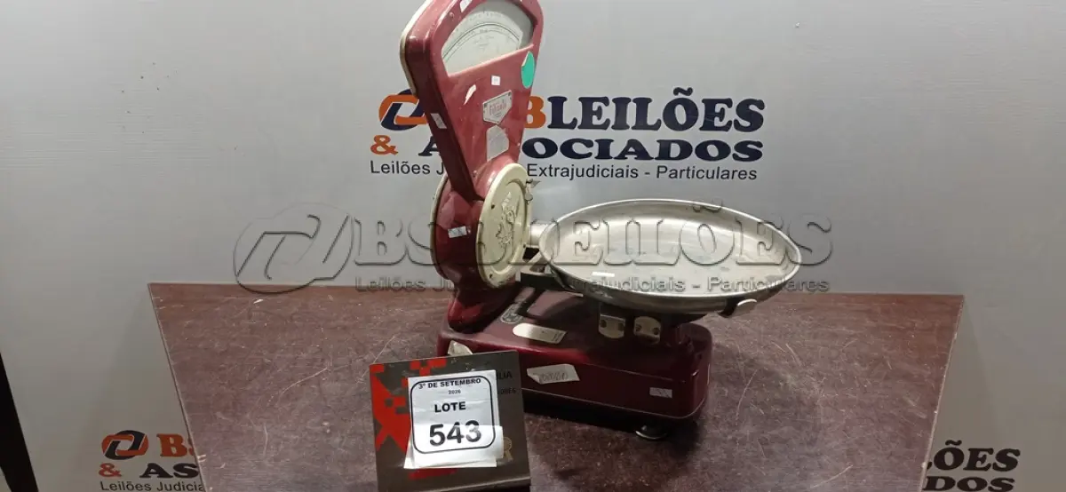 LOTE 543 - 01 BALANÇA MARCA FILIZOLA. (NO ESTADO) ATENÇÃO! FAZER A VISITAÇÃO ANTES DE ARREMATAR, NÃO SABEMOS SE FUNCIONA, LEILÃO NÃO TEM GARANTIA E NEM DEVOLUÇÃO, SUJEITO A POSSÍVEIS AVARIAS VISÍVEIS/OCULTAS E/OU AUSÊNCIA DE COMPONENTES.