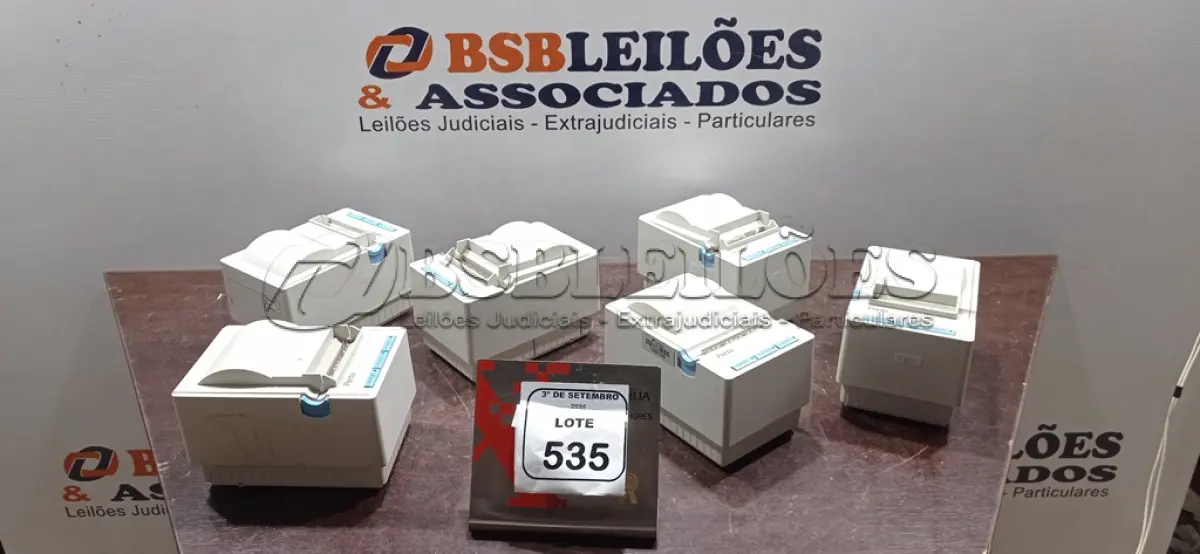 LOTE 535 - 06 IMPRESSORAS DE CUPOM MARCA PERTO. (NO ESTADO) ATENÇÃO! FAZER A VISITAÇÃO ANTES DE ARREMATAR, NÃO SABEMOS SE FUNCIONA, LEILÃO NÃO TEM GARANTIA E NEM DEVOLUÇÃO, SUJEITO A POSSÍVEIS AVARIAS VISÍVEIS/OCULTAS E/OU AUSÊNCIA DE COMPONENTES.