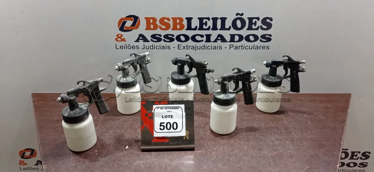 LOTE 500 - 05 PISTOLAS DE PINTURA PARA COMPRESSOR AR DIRETO. (NO ESTADO) ATENÇÃO! FAZER A VISITAÇÃO ANTES DE ARREMATAR, NÃO SABEMOS SE FUNCIONA, LEILÃO NÃO TEM GARANTIA E NEM DEVOLUÇÃO, SUJEITO A POSSÍVEIS AVARIAS VISÍVEIS/OCULTAS E/OU AUSÊNCIA DE COMPONENTES.