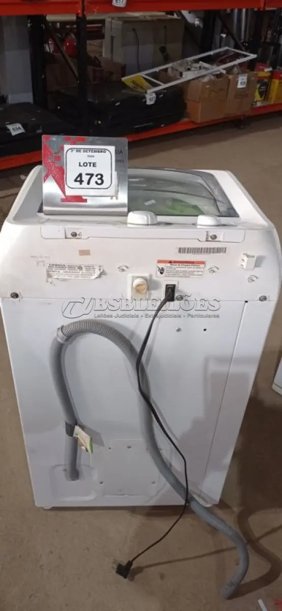 LOTE 473 - 01 MÁQUINA DE LAVAR 8KG 220V MARCA CONSUL. (NO ESTADO) ATENÇÃO! FAZER A VISITAÇÃO ANTES DE ARREMATAR, NÃO SABEMOS SE FUNCIONA, LEILÃO NÃO TEM GARANTIA E NEM DEVOLUÇÃO, SUJEITO A POSSÍVEIS AVARIAS VISÍVEIS/OCULTAS E/OU AUSÊNCIA DE COMPONENTES.