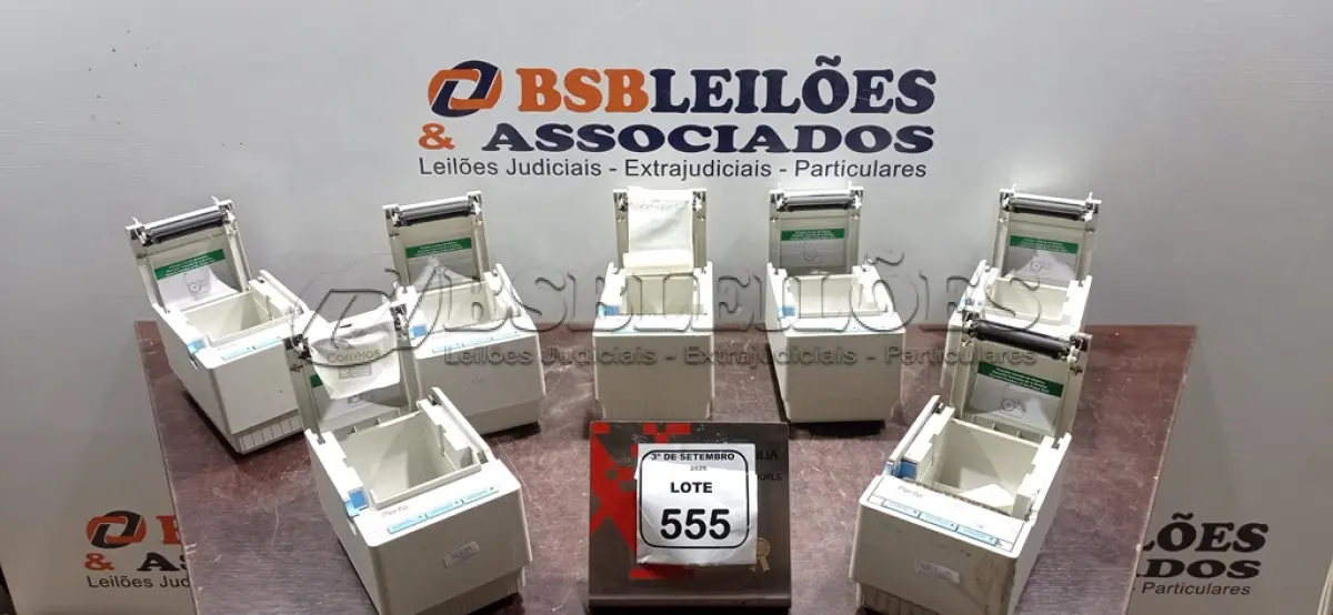 LOTE 555 - 07 IMPRESSORAS DE CUPOM MARCA PERTO. (NO ESTADO) ATENÇÃO! FAZER A VISITAÇÃO ANTES DE ARREMATAR, NÃO SABEMOS SE FUNCIONA, LEILÃO NÃO TEM GARANTIA E NEM DEVOLUÇÃO, SUJEITO A POSSÍVEIS AVARIAS VISÍVEIS/OCULTAS E/OU AUSÊNCIA DE COMPONENTES.