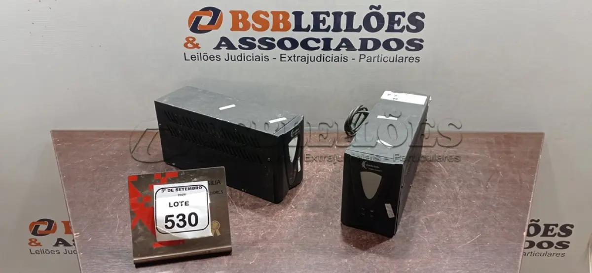 LOTE 530 - 02 NOBREAKS MARCA COLETEK. (NO ESTADO) ATENÇÃO! FAZER A VISITAÇÃO ANTES DE ARREMATAR, NÃO SABEMOS SE FUNCIONA, LEILÃO NÃO TEM GARANTIA E NEM DEVOLUÇÃO, SUJEITO A POSSÍVEIS AVARIAS VISÍVEIS/OCULTAS E/OU AUSÊNCIA DE COMPONENTES.