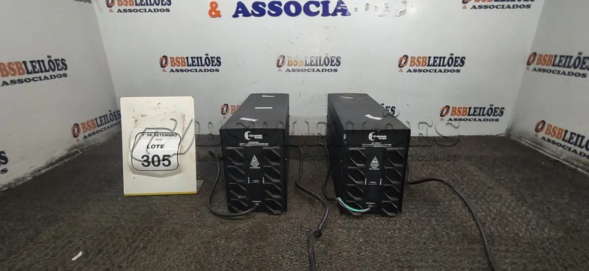 LOTE 305 - 02 NOBREAKS MARCA COLETEK. (NO ESTADO) ATENÇÃO! FAZER A VISITAÇÃO ANTES DE ARREMATAR, NÃO SABEMOS SE FUNCIONA, LEILÃO NÃO TEM GARANTIA E NEM DEVOLUÇÃO, SUJEITO A POSSÍVEIS AVARIAS VISÍVEIS/OCULTAS E/OU AUSÊNCIA DE COMPONENTES.