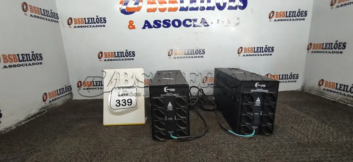 LOTE 339 - 02 NOBREAKS MARCA COLETEK. (NO ESTADO) ATENÇÃO! FAZER A VISITAÇÃO ANTES DE ARREMATAR, NÃO SABEMOS SE FUNCIONA, LEILÃO NÃO TEM GARANTIA E NEM DEVOLUÇÃO, SUJEITO A POSSÍVEIS AVARIAS VISÍVEIS/OCULTAS E/OU AUSÊNCIA DE COMPONENTES.